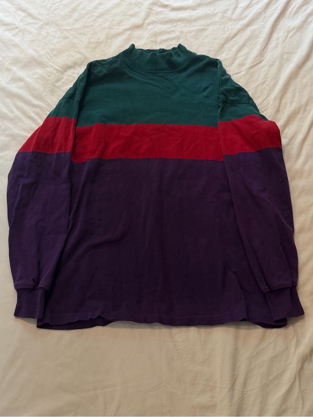 Vintage Men's Tricolor Turtleneck Crewneck
